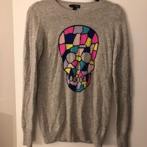 Aqua skull cashmere sweater